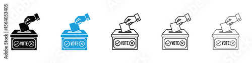 Referendum icon in Editable stroke and solid flat vector pack