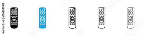 Remote control icon in Editable stroke and solid flat vector pack