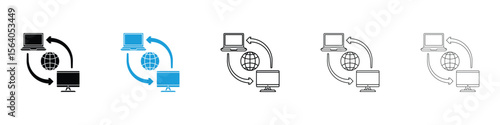 Remote Access icon in Editable stroke and solid flat vector pack