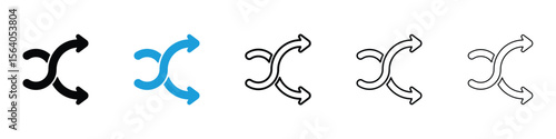Shuffle icon in Editable stroke and solid flat vector pack