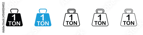 Tonne icon in Editable stroke and solid flat vector pack