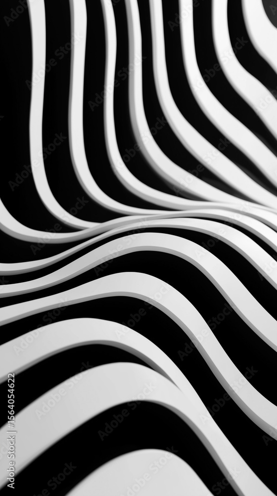 Black and white wavy surface. Black and white wavy surface.