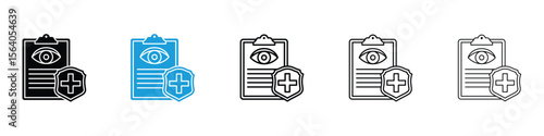 Vision insurance icon in Editable stroke and solid flat vector pack