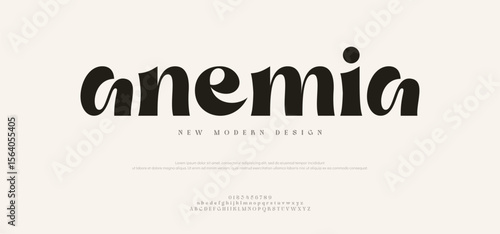 anemia Abstract Design alphabet letters Font. Minimal modern urban fonts for logo, brand etc. Typography vector illustration
