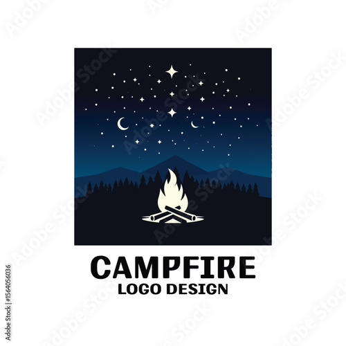 CampFire Vector Logo Design 