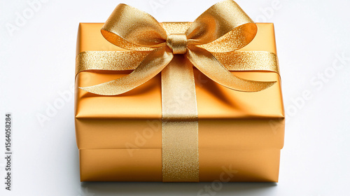 Wallpaper Mural Elegant Gold Gift Box with Satin Ribbon Bow Perfect Present Torontodigital.ca