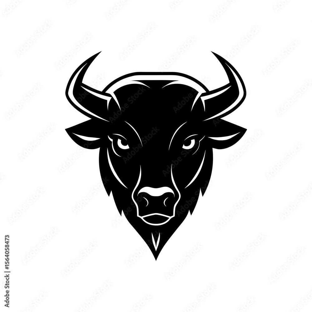 Sleek and modern vector design of a bison's head Vector illustration Sleek and modern vector design of a bison's head Vector illustration