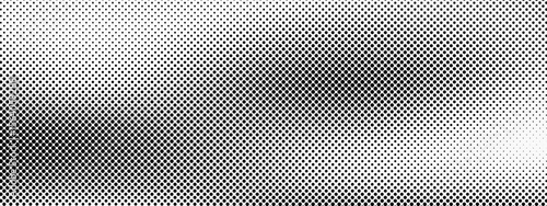 Grunge halftone gradient background. Faded grit noise texture. White and black sand wallpaper. Retro pixelated backdrop. Anime or manga style comic overlay. Vector graphic design textured template