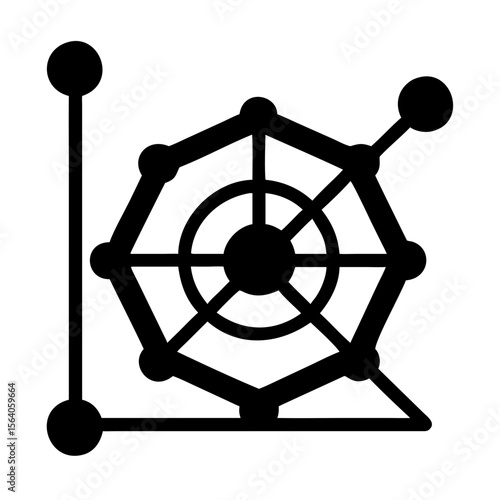 A Radar or Spider Web Chart Displays Data Across Various Dimensions