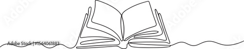 Silhouette of Open Book Vector Illustration