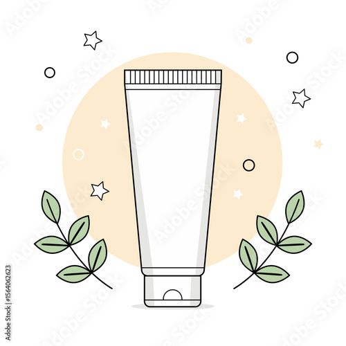 ravel size cream tube design featuring a flat style against a white background, perfect for beauty and skincare enthusiasts