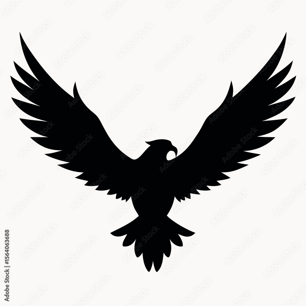 Obraz premium Majestic Eagle Silhouette Wings Spread Wide, Powerful Bird of Prey