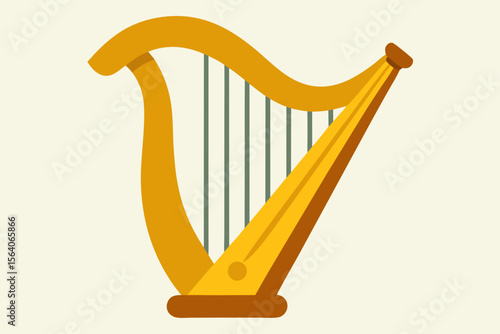 harp on white background