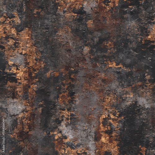 Grungy corroded surface with layered rust decay