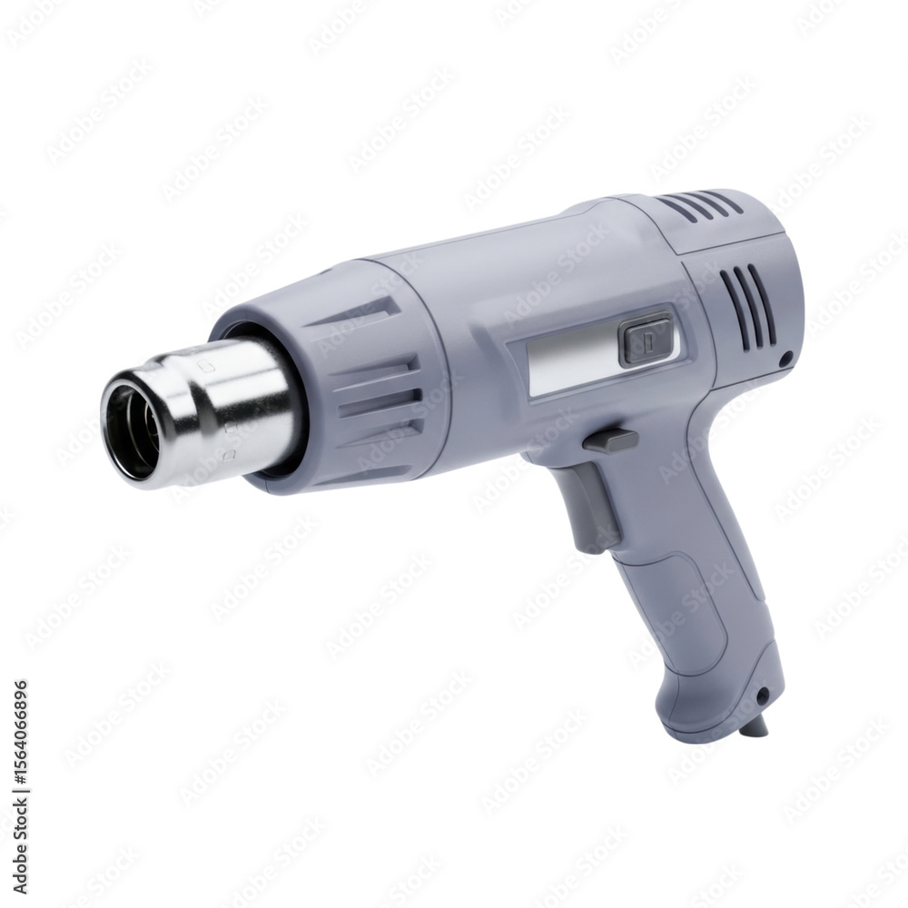 Gray heat gun with adjustable temperature settings and ergonomic handle Gray heat gun with adjustable temperature settings and ergonomic handle