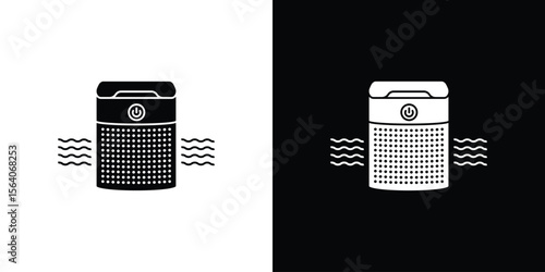 Air purifier icon silhouette vector in black colors. flat symbol logo design style