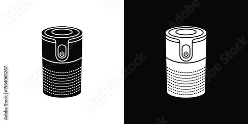 Air purifier icon silhouette vector in black colors. flat symbol logo design style
