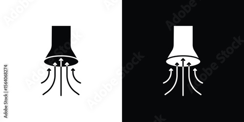 Air suction icon silhouette vector in black colors. flat symbol logo design style