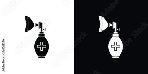 Anesthesia icon silhouette vector in black colors. flat symbol logo design style