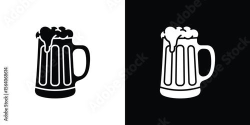 Beer icon silhouette vector in black colors. flat symbol logo design style