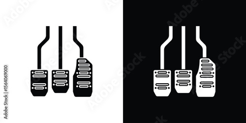 car pedal icon silhouette vector in black colors. flat symbol logo design style