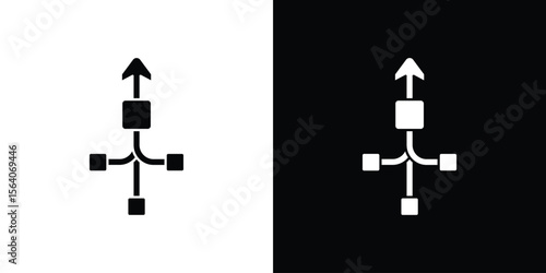 Consolidation icon silhouette vector in black colors. flat symbol logo design style