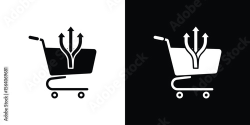 Cross sell icon silhouette vector in black colors. flat symbol logo design style