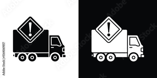Delivery delay icon silhouette vector in black colors. flat symbol logo design style