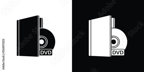 DVD icon silhouette vector in black colors. flat symbol logo design style
