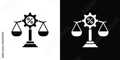 Economies of scale icon silhouette vector in black colors. flat symbol logo design style