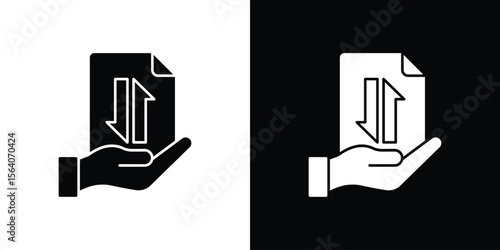 File sharing icon silhouette vector in black colors. flat symbol logo design style