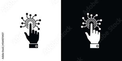 Finger control icon silhouette vector in black colors. flat symbol logo design style