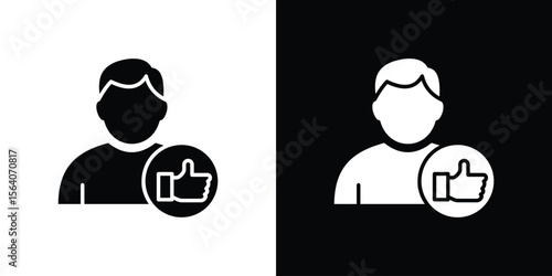 Good human icon silhouette vector in black colors. flat symbol logo design style