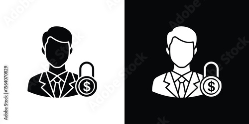 Guarantor icon silhouette vector in black colors. flat symbol logo design style