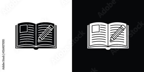 Homework icon silhouette vector in black colors. flat symbol logo design style