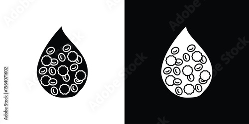 Leukemia icon silhouette vector in black colors. flat symbol logo design style