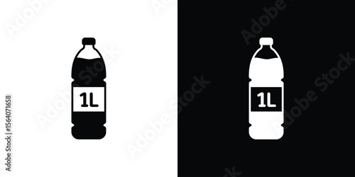 Liter icon silhouette vector in black colors. flat symbol logo design style