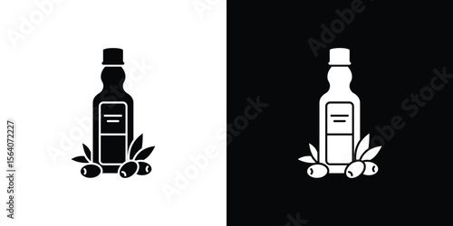 Olive oil icon silhouette vector in black colors. flat symbol logo design style
