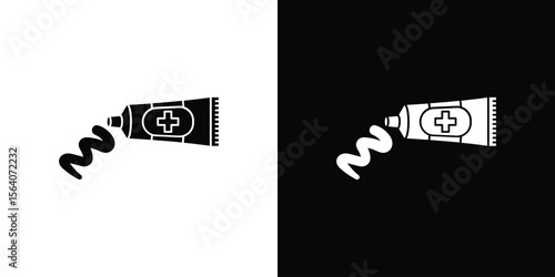 Ointment icon silhouette vector in black colors. flat symbol logo design style