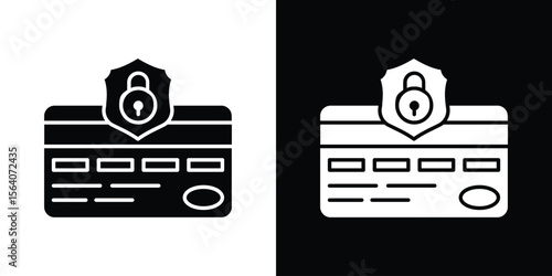Payment security icon silhouette vector in black colors. flat symbol logo design style