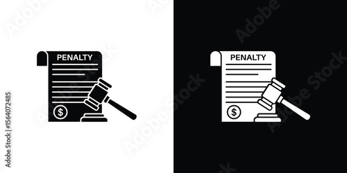 Penalty icon silhouette vector in black colors. flat symbol logo design style