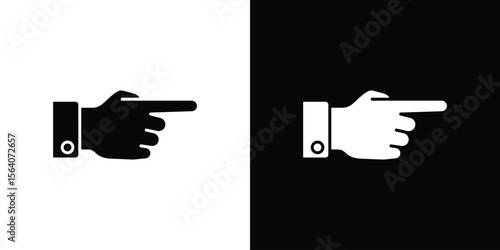 Pointing hand icon silhouette vector in black colors. flat symbol logo design style