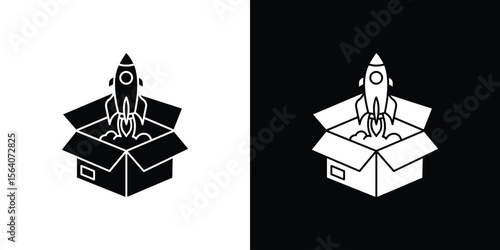 Product release icon silhouette vector in black colors. flat symbol logo design style