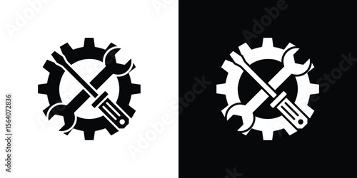 Productivity tools icon silhouette vector in black colors. flat symbol logo design style