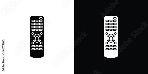Remote control icon silhouette vector in black colors. flat symbol logo design style