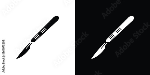 Scalpel icon silhouette vector in black colors. flat symbol logo design style
