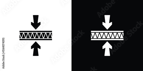 Thickness icon silhouette vector in black colors. flat symbol logo design style