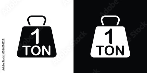 Tonne icon silhouette vector in black colors. flat symbol logo design style