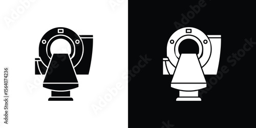 Tomography icon silhouette vector in black colors. flat symbol logo design style