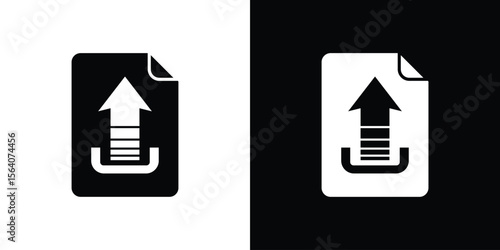Upload file icon silhouette vector in black colors. flat symbol logo design style